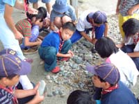 思い思いの形をした石を探して